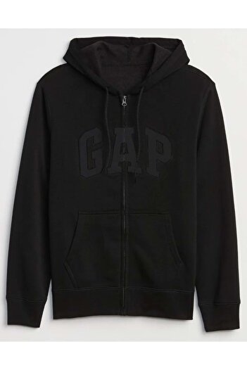 GAP V-Heritage Logo Fz 499917 Men's Hooded Zippered Sweatshirt Black