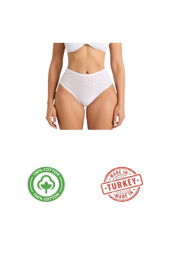 Onurel 100% Cotton/Cotton High-Waisted Heart-Shaped Women's Panties, Pack of 12