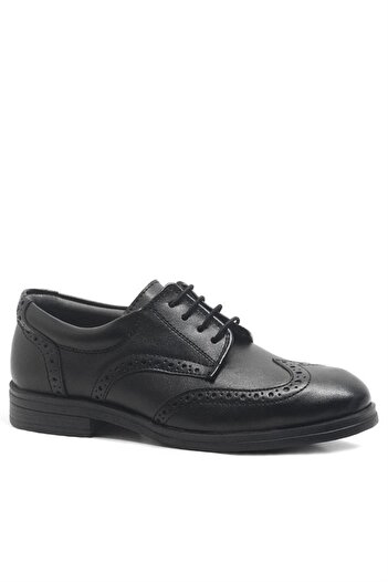 Rakerplus Black Lace-Up Boys' Classic School Shoes