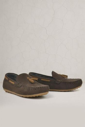 Rakerplus Brown Suede Men's Young Loafers