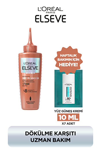 ELSEVE Growth Booster Dökülme Karşıtı Saç Derisi Serumu 102ml & 7 adet Deneme Boy Bright Reveal Güneş Kremi