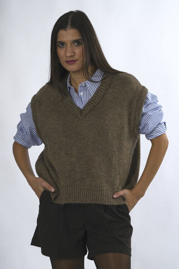 ABBRA Women's V-Neck Plain Sweater