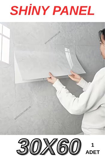Renkli Duvarlar Kendinden Yapışkanlı 1 Adet 30x60cm Doğal Mermer Desenli Esnek Banyo Wc Duvar Paneli Kağıdı BS1744