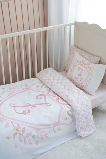 NOU Harf Series Z Letter Baby Size Duvet Cover Set (100 X150) - Noble Serie - Pink