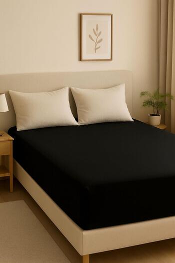 COTENCONCEPT 5 Pieces Oversized Plain Cotton Double 200 X 200 cm Elastic Combed Bed Sheet