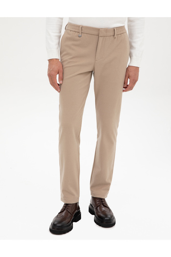 Pierre Cardin Bej Slim Fit Flanel Dokulu Kumaş Pantolon 50317639-VR011