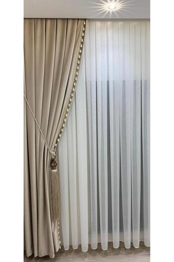 GACALLAR HOUSE PREMİUM BAMBU ŞANTUKLU AĞIR GRAMAJLI 1/3 SIK KAT PİLELİ ÜTÜ İSTEMEYEN DÖKÜMLÜ ÖZEL ÜRETİM