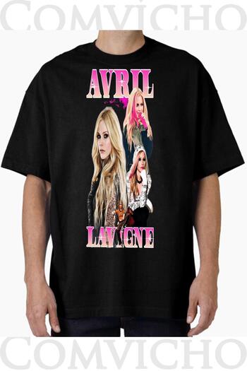 COMVİCHO Unisex Avrıl Lavigne V3 Design Printed Oversize T-Shirt