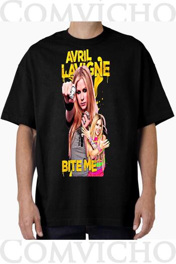 COMVİCHO Unisex Avril Lavigne V1 Design Printed Oversize T-Shirt