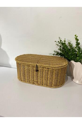LEONEV Rattan Oval Box with Lid