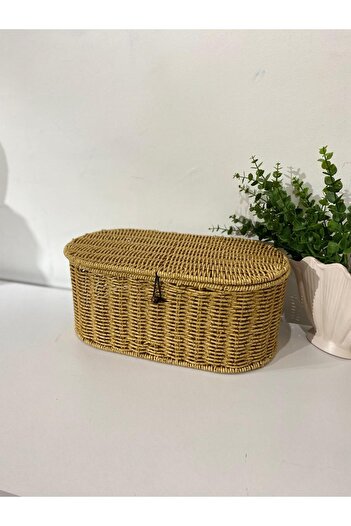 LEONEV Rattan Oval Box with Lid