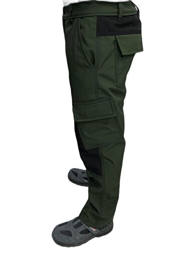 EN-NUR Water Windproof Outdoor Winter Khaki Fleece Softshell Trousers