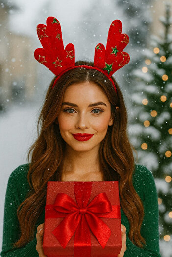Jaida Moda Women's Red Christmas New Year Concept Christmas Crown
