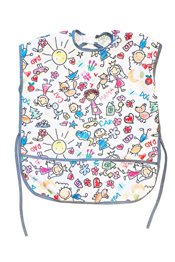 yorni Liquid Proof Booster Activity Bib with Short Sleeves for Kids 3-6 Years