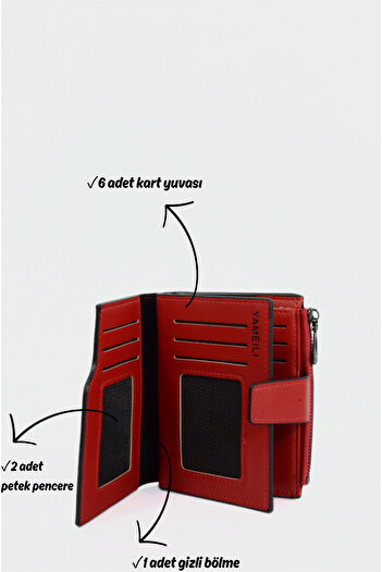 Mazel Design 6633 Hakiki Deri Cüzdan - Çok Gözlü Kartlık, Fermuarlı Bozuk Para Bölmeli İthal Cüzdan