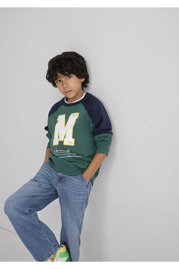 Mavi M Printed Green Sweatshirt 6S10122-71930