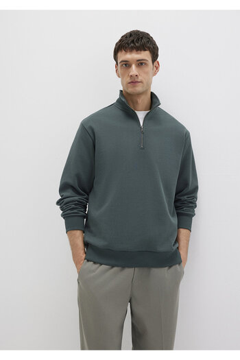 Mavi Semi-Zip Green Basic Sweatshirt 0S10419-71598