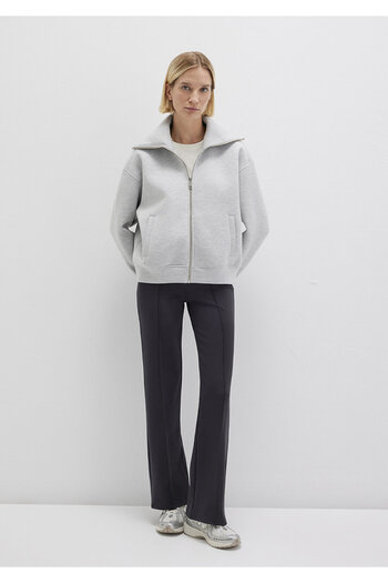 Mavi Sporty Lux Zippered Gray Sweatshirt 1S10295-80196