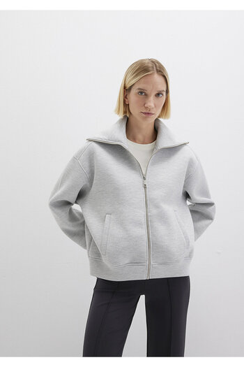 Mavi Sporty Lux Zippered Gray Sweatshirt 1S10295-80196