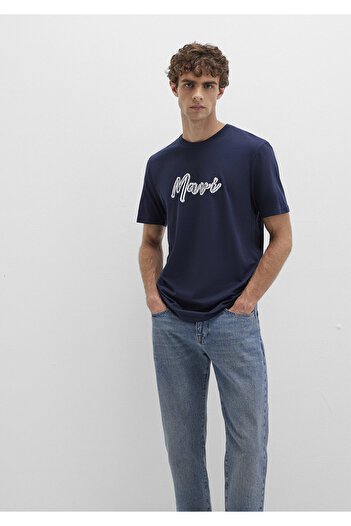 Mavi Футболка з принтом, синя, Regular Fit / Нормальний крій 0612935-70490
