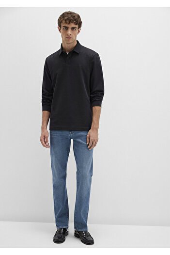 Mavi Button Detailed Black Polo T-Shirt Regular Fit / Regular Cut 0613043-900