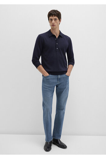 Mavi Buttoned Navy Blue Wool Sweater 0710382-70490