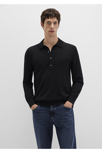 Mavi Buttoned Black Wool Sweater 0710382-900