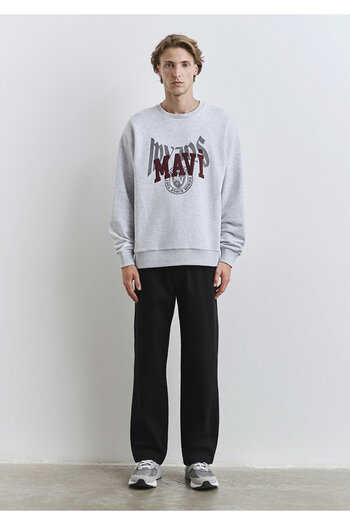 Mavi Logo Printed Gray Sweatshirt 0S10389-82498