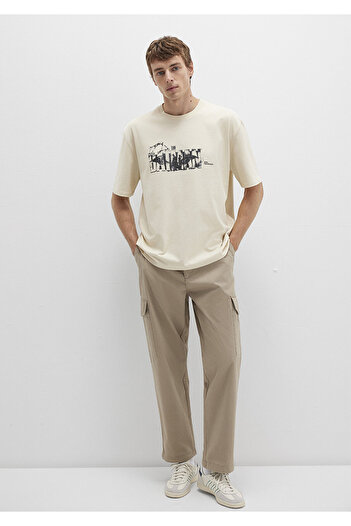 Mavi Batman Printed Beige T-Shirt Relaxed Fit / Comfortable Cut 0612919-70065