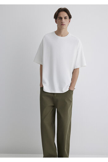 Mavi Ecru Basic T-Shirt Oversize / Wide Cut 0612641-70057