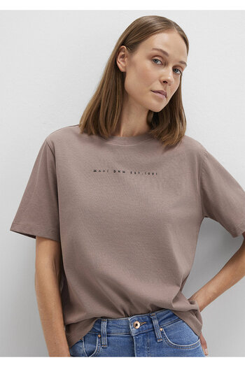 Mavi Τυπωμένο καφέ T-Shirt Regular Fit 1613147 -70383
