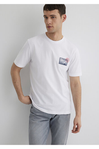 Mavi Printed White T-Shirt Regular Fit 0612998-620