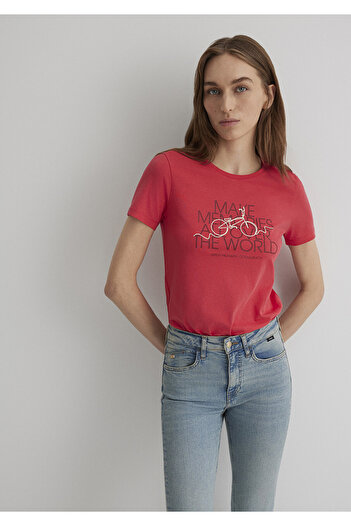Mavi Bicycle Printed Red T-Shirt Slim Fit / Slim Fit 1613190 -71083