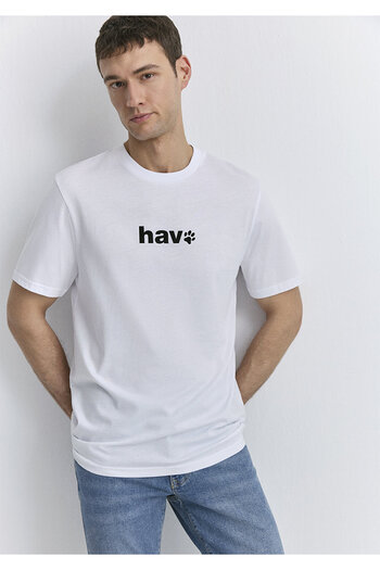 Mavi Pile Print White T-Shirt Regular Fit / Regular Fit 0612759 -620