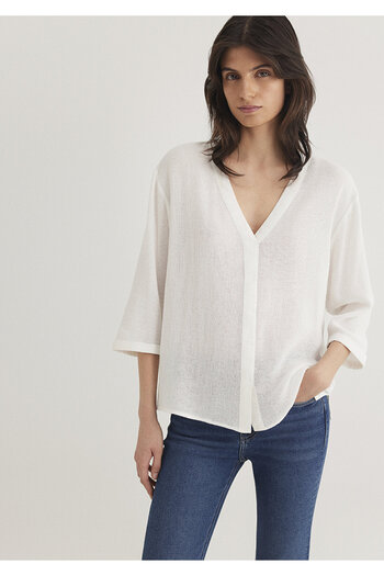 Mavi V-Neck Off-White Blouse1210798-70057