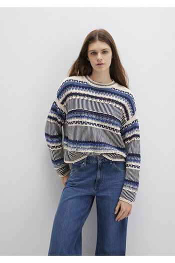Mavi Loose Cut Jacquard Sweater - Comfortable Fit 1710155 -70737