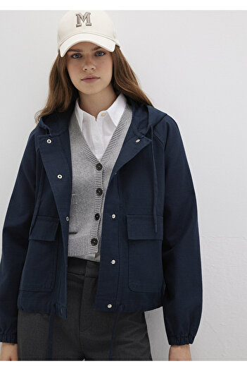 Mavi Marineblaue Jacke mit Kapuze Regular Fit / Regular Cut110775-82906