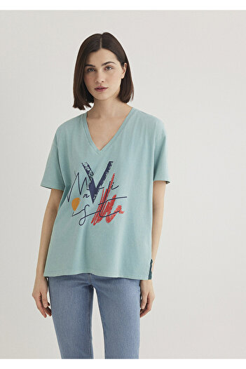 Mavi Tricou imprimat Istanbul Regular Fit / Normal Cut 1601176-34078