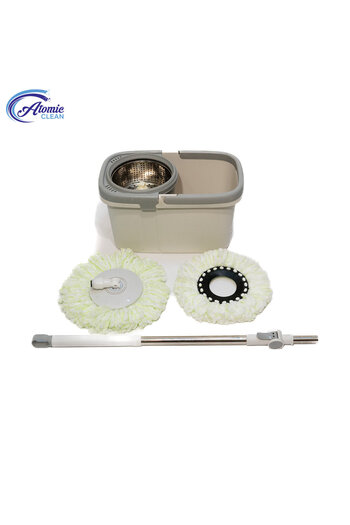 NO BRAND Set with rotating mop and rectangular bucket, SMYY-04, Adjustable rod, 360° rotation