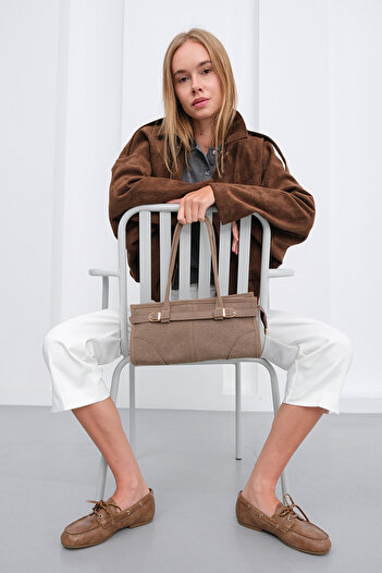 Shule Bags Enyola Vintage Suede Bag Mink