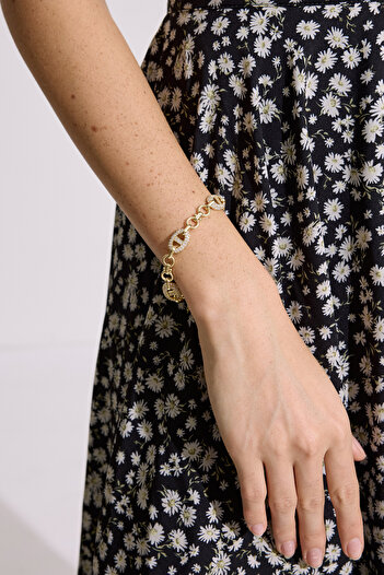 Manuka Brillia Zircon Stone Design Chain Bracelet Standard