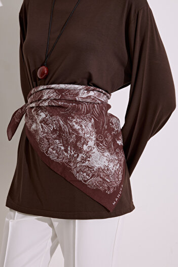 Manuka Patterned Cotton Shawl Agatha Dried Rose