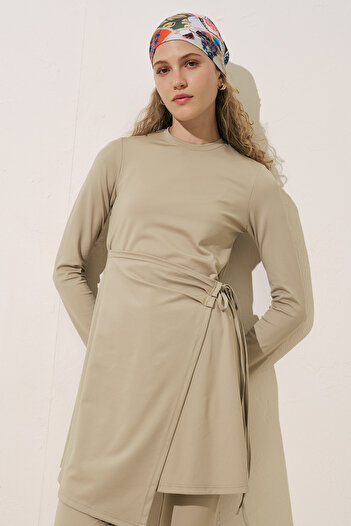 Manuka Swimsuit Dress with Envelope Skirt Green