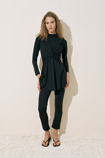 Manuka Knitted Mayo with Knot Detail Black