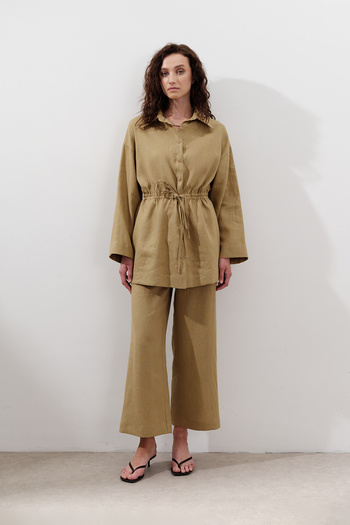 Manuka Linen Waist Tie Tunic Blind