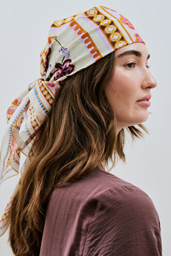 Manuka Patterned Cotton Shawl Frida