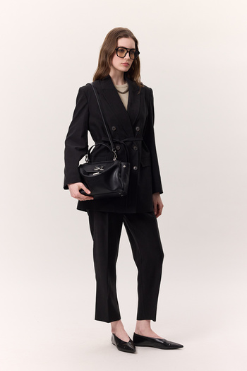 Manuka Black Pleated Trousers