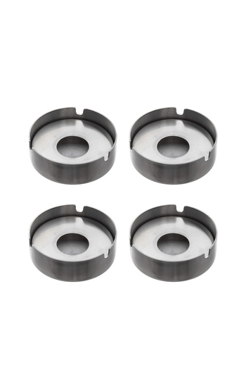 Porsima ETN-016 4-Piece Stainless Steel Ash Tray - Covered and Windproof