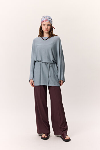 Manuka Blue Belted Tunic Knitwear