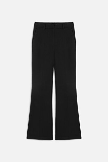 Manuka Black Flare Leg Classic Trousers